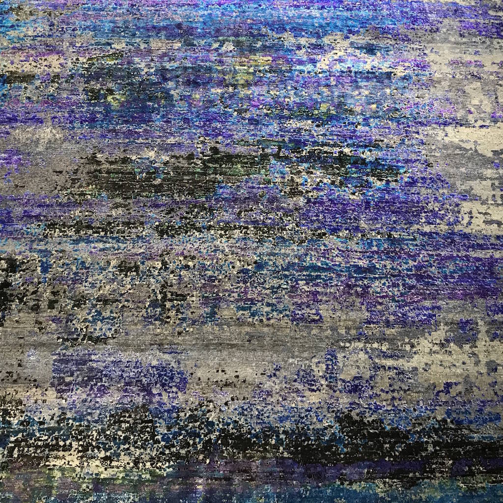 Modern blue purple rug